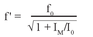 The resonant frequency of the system is calculated with resonant frequency of the platform (see technical data) and moment of inertia of the mirror substrate using this formula.