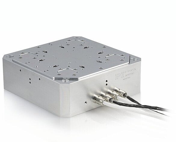 A six axis ultra-precision piezo stage for next generation AFM/surface metrology. Applications include CD critical dimension (smallest reproducible structures) measurements in the semiconductor industry.