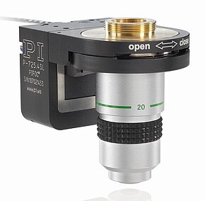 Figure 11. Highly integrated piezo flexure positioning device for high-precision nano-focus applications in microscopy and surface metrology (Image: PI)