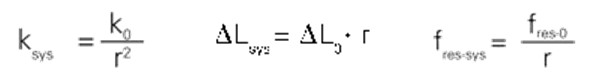 In this formula: r = motion amplifier ratio L0 = travel of the primary drive (m) LSys = travel of the lever-amplified system (m) ksys = stiffness of the lever-amplified system (N/m) k0 = stiffness of the primary drive system (piezo stack and joints) (N/m) fres-0 = resonant frequency of the primary drive system (piezo stack and joints) (Hz) fres-sys = resonant frequency of the amplified system (Hz)  Resonant frequency is directly proportional to the responsiveness of the system.