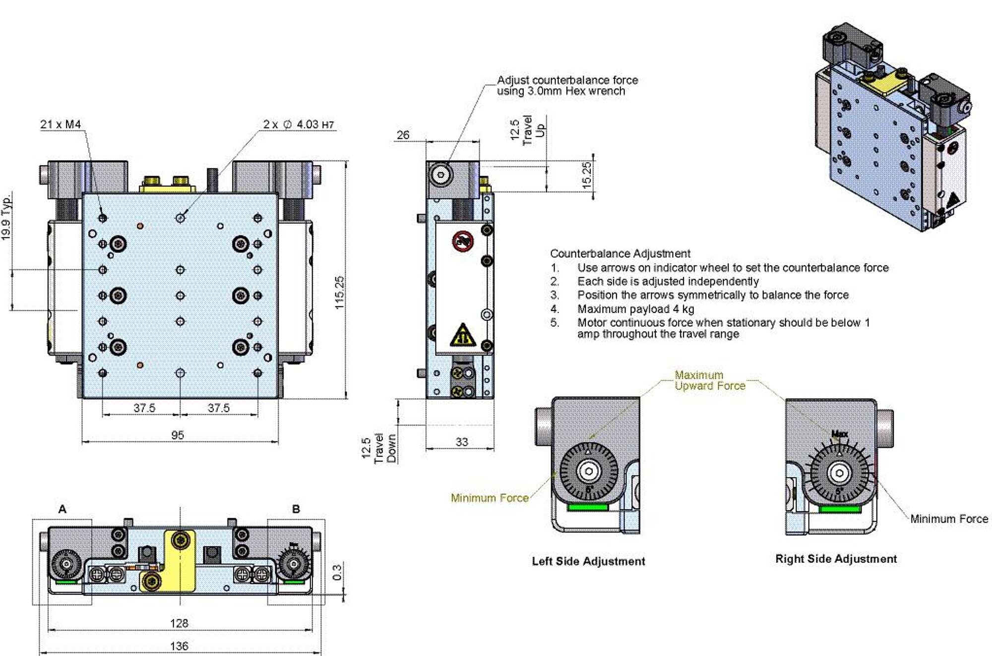 Compact Z Axis Linear Stage for Nanopositioning, Direct Drive