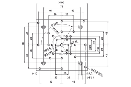 PI M-403.AP1 Adapter Plate Drawing PI M-403.AP1 Adapter Plate Drawing