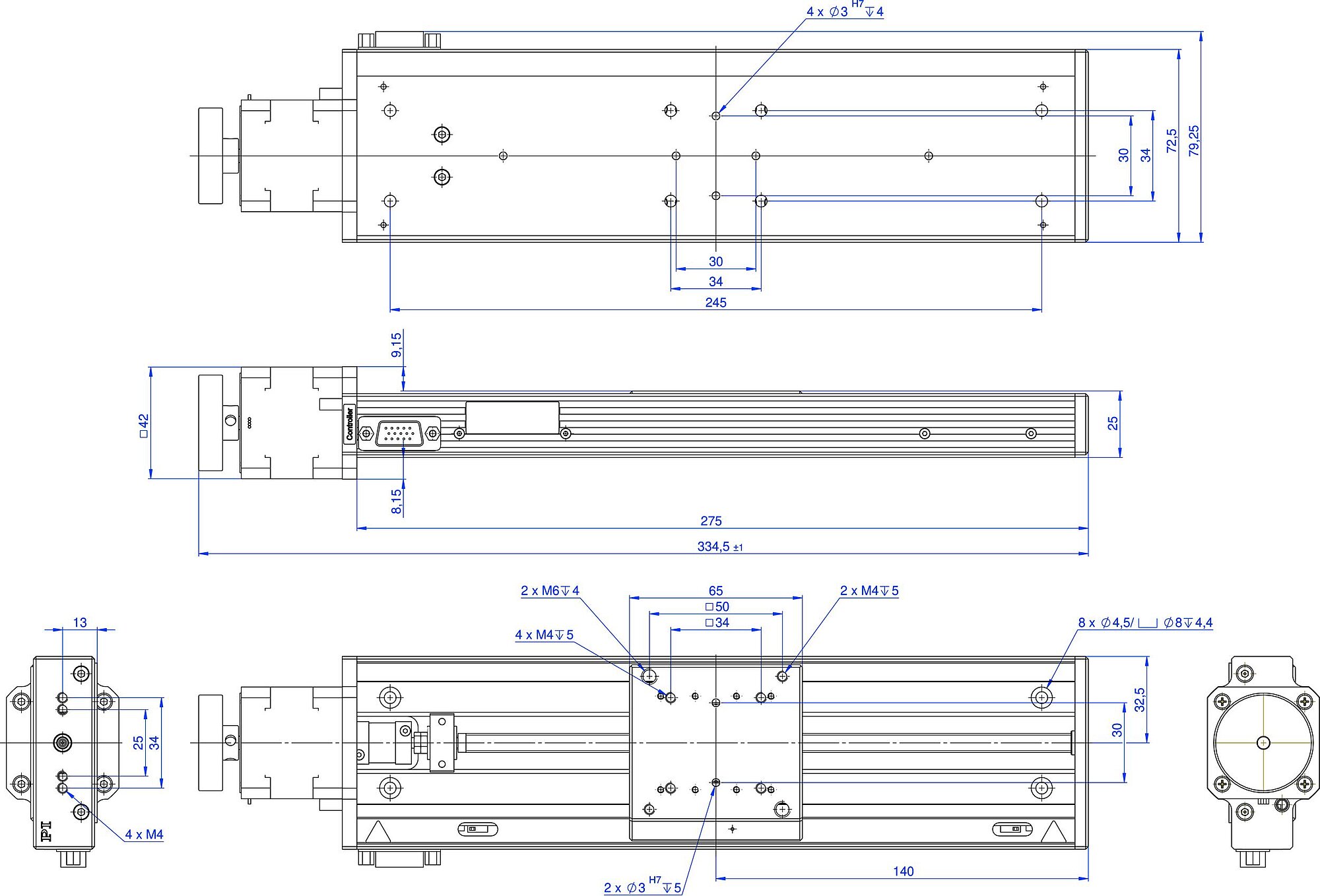 VT-80 V6 Linear Stage Suitable for Vacuum