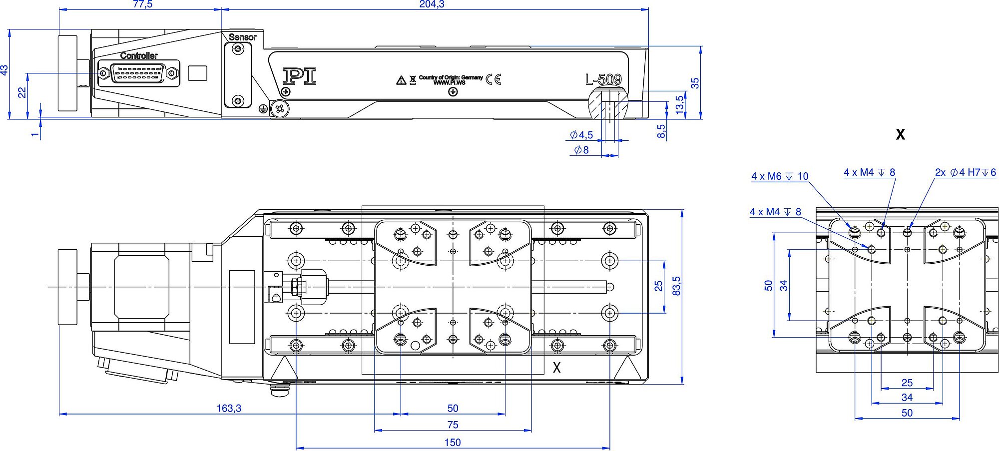 L-509 V6 • V7 • V9 Vacuum-Compatible Precision Linear Stage