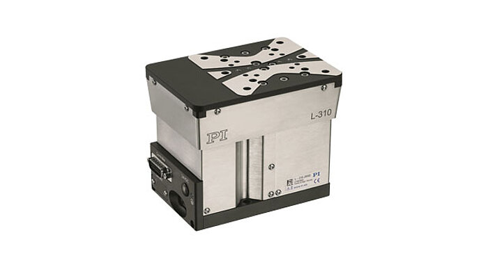 L-310 Precision Vertical Lift Stage The L-310 vertical translation stage is available with stepper and servo motors and is driven by a precision ground ball screw and guided by cross-roller bearings. A linear scale option provides higher linearity and repeatability, with resolution to 50 nanometers. L-310 stages can be mounted directly to the L-511 linear stage and L-611 rotary stage series.