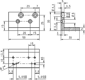 PI M-009.20 Mounting Bracket Drawing PI M-009.20 Mounting Bracket Drawing