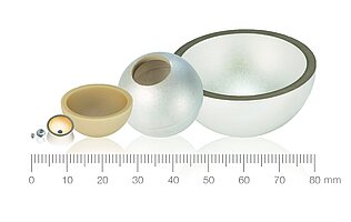 Sample sizes of piezoceramic spheres