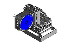 Multi-axis combination example of of X-Z linear stages (Q-545), with high-speed U-628 ultrasonic miniature rotary stage