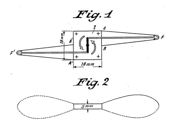 Piezoelectric oscillating element to obtain mechanical movement as described in an early US Patent by Meissner, US Patent 1,804,838 A, 12 May 1931.