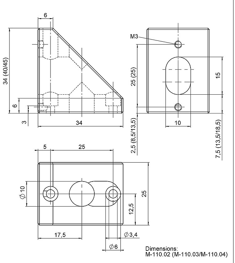 M-110.02 • M-110.03 • M-110.04 Z-Axis Mounting Bracket