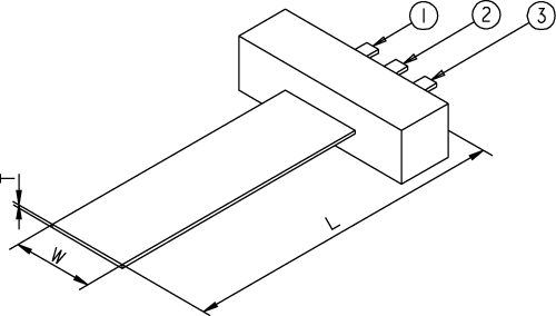 P-803 Bender Actuartors Dimensions Recommended clamp: non-conducting material with rounded edges at clamping interface (for ceramic protection). Not included. Pin assignment: 1 (white): GND; 2 (black):0 to +60; 3 (red); +60 V Custom designs for volume buyers!