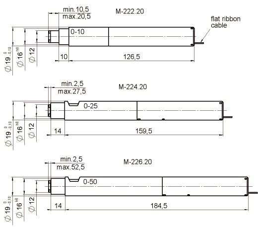 M-222.20, M-224.20, M-226.20, Dimensions 