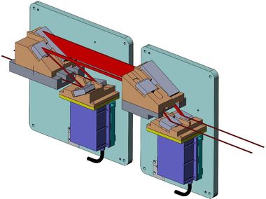 Principle design of the double monochromator. The upper crystal is fixed while the lower one is adjusted using a PI PiezoWalk® tip-tilt stage (Image: ESRF, France)