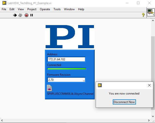 PI ACS Motion Controller LabView Programming Front Panel