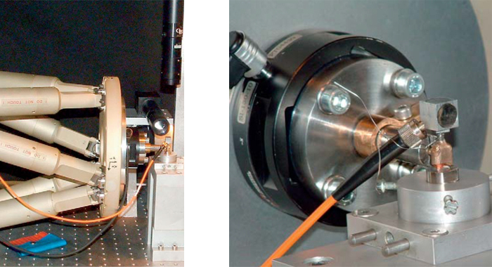 Load testing of a double crown with the high-stiffness hexapod 6-axis motion system (Image: University of Bonn)
